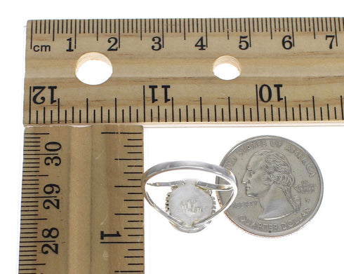 Native American Village Design Southwest Silver And Multicolor Ring Size 8-1/2 YX77884